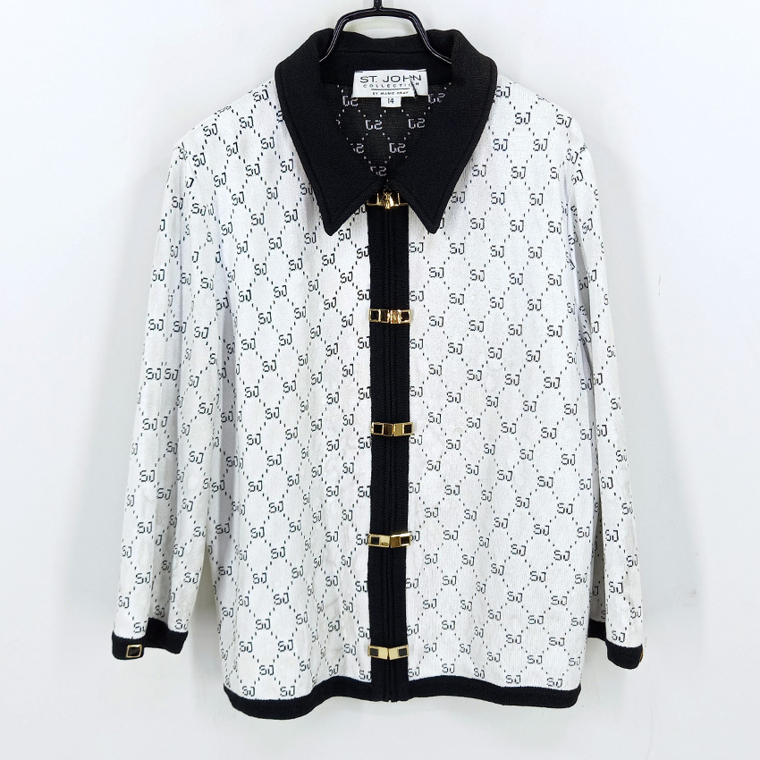 세인트존 여성 춘추 8부소매 니트집업가디건 화이트 (HU43383)