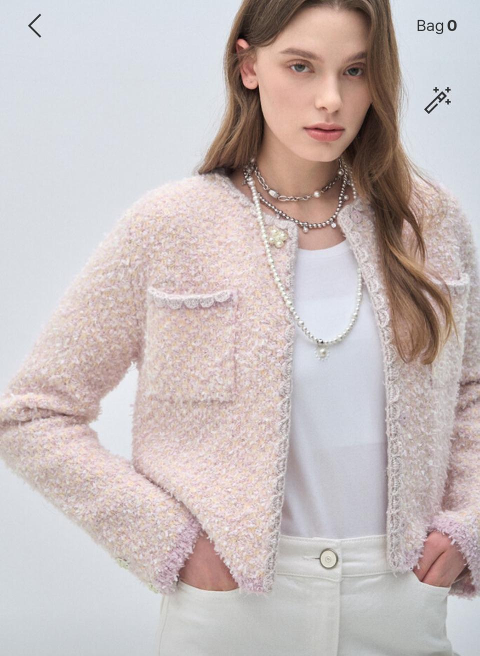 25SS MINE 울 블렌드 프린지 니트 가디건