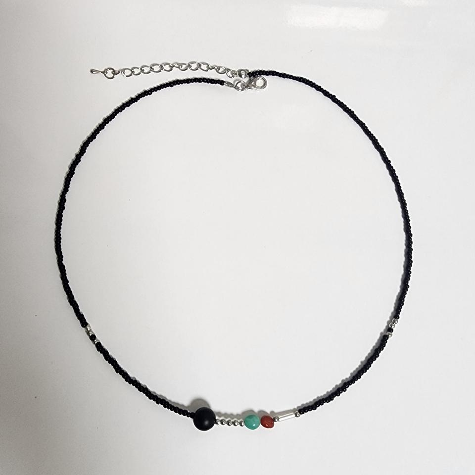 남자 원석 원 포인트 목걸이