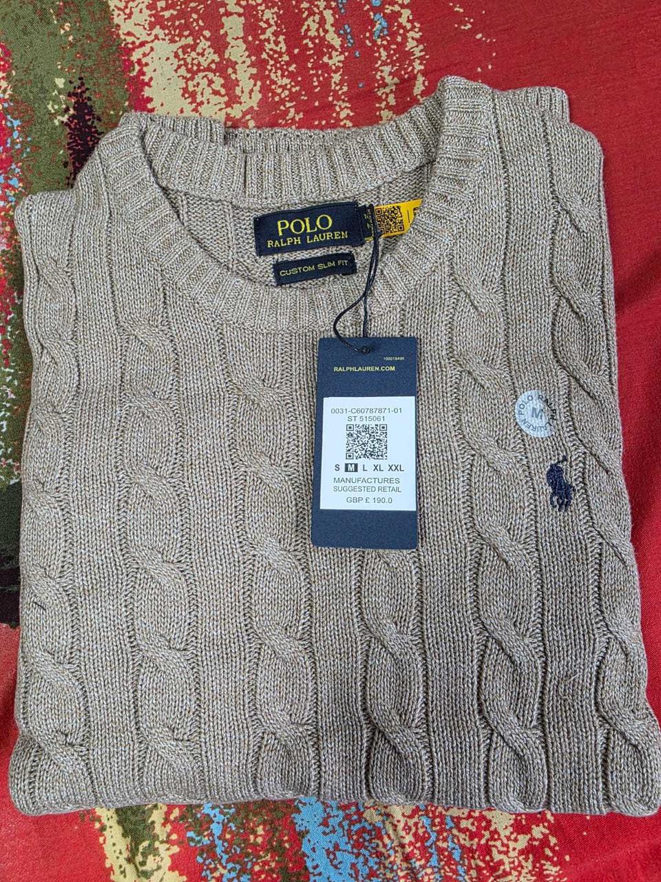 폴로랄프로렌 케이블 니트 라운드 넥 스웨터 새상폼