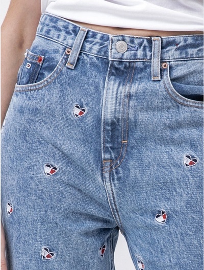 타미힐피거 하트자수 데님진