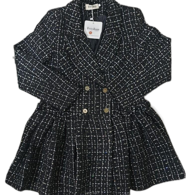 Feiyban 브랜드 정품 트위드 더블버트 자켓형 원피스 하객룩 데이트룩