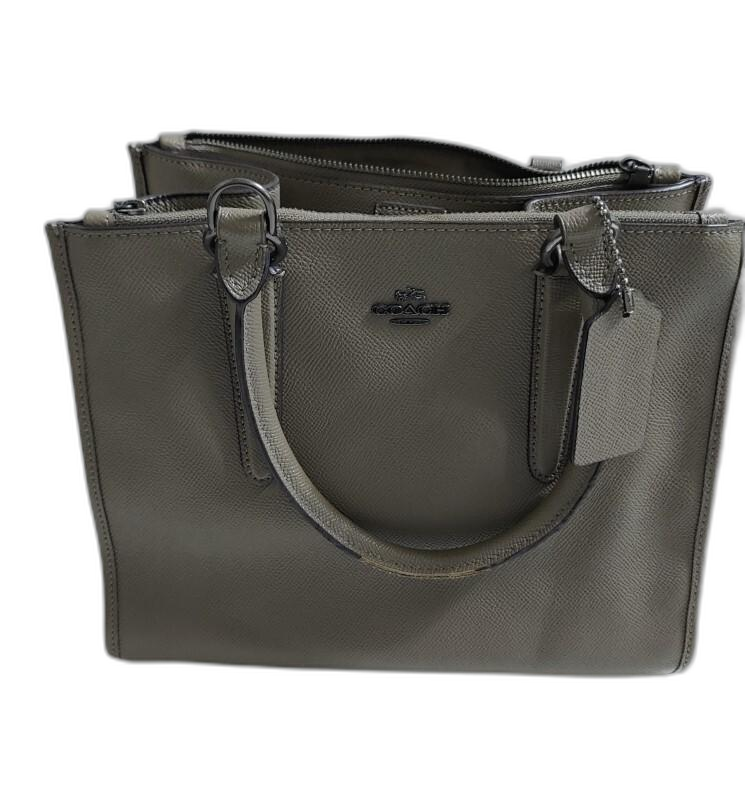 명품 코치(COACH 정품)그레이 레더 캐리올 정정핸드백 토트백 레이디잇
