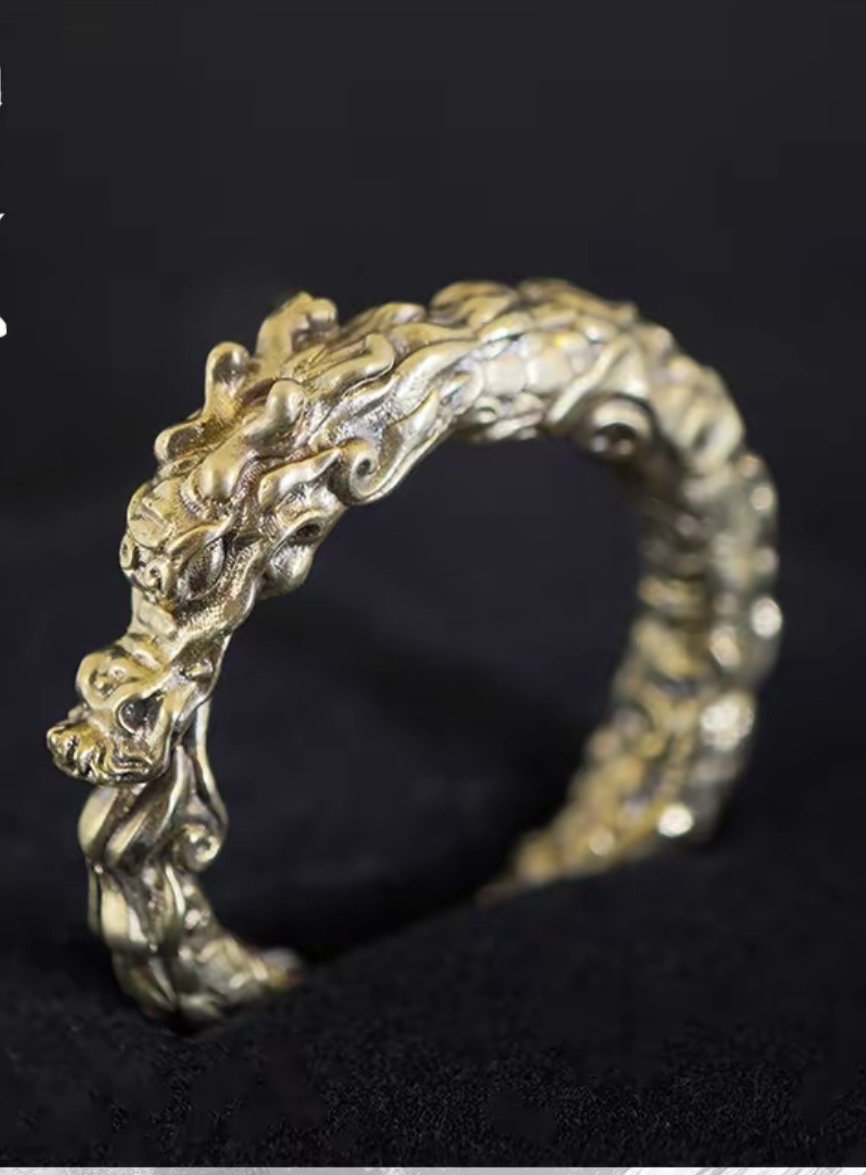 황동 용 디자인 키링고리