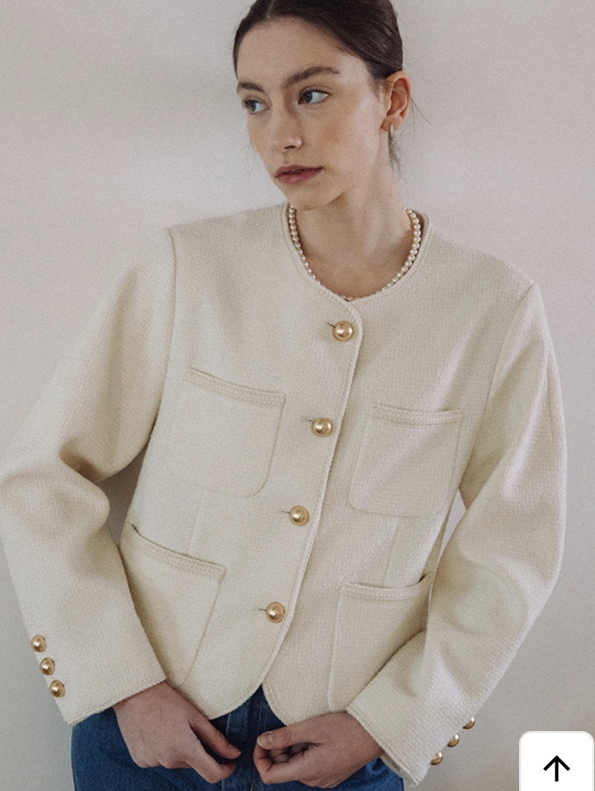 Maisie Gold Button Tweed Jacket