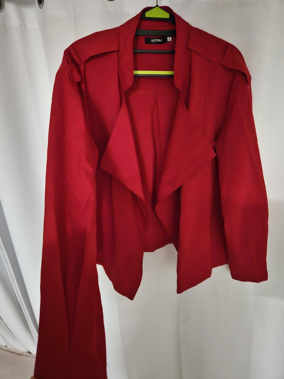 핫핑1 루즈핏 레드자켓 숏트렌치자켓