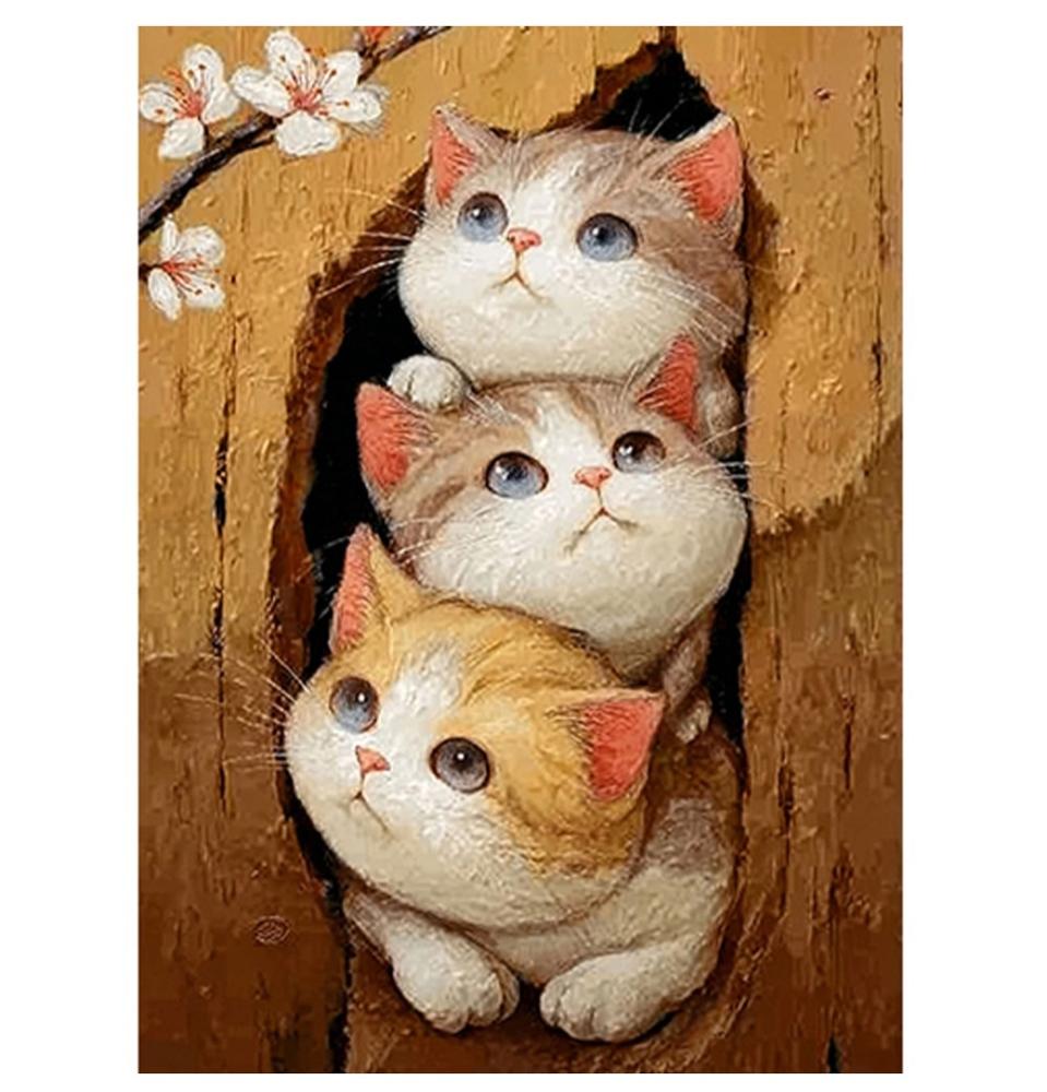 고양이 삼형제 보석십자수 주문제작해드려요