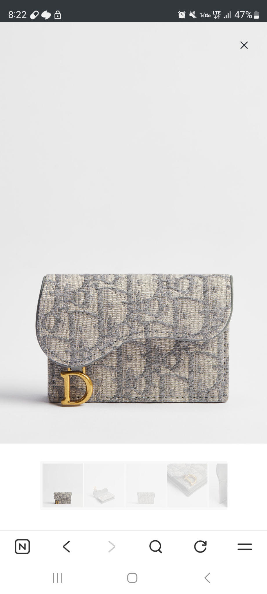 디올 오블리크 새들플랩 카드지갑