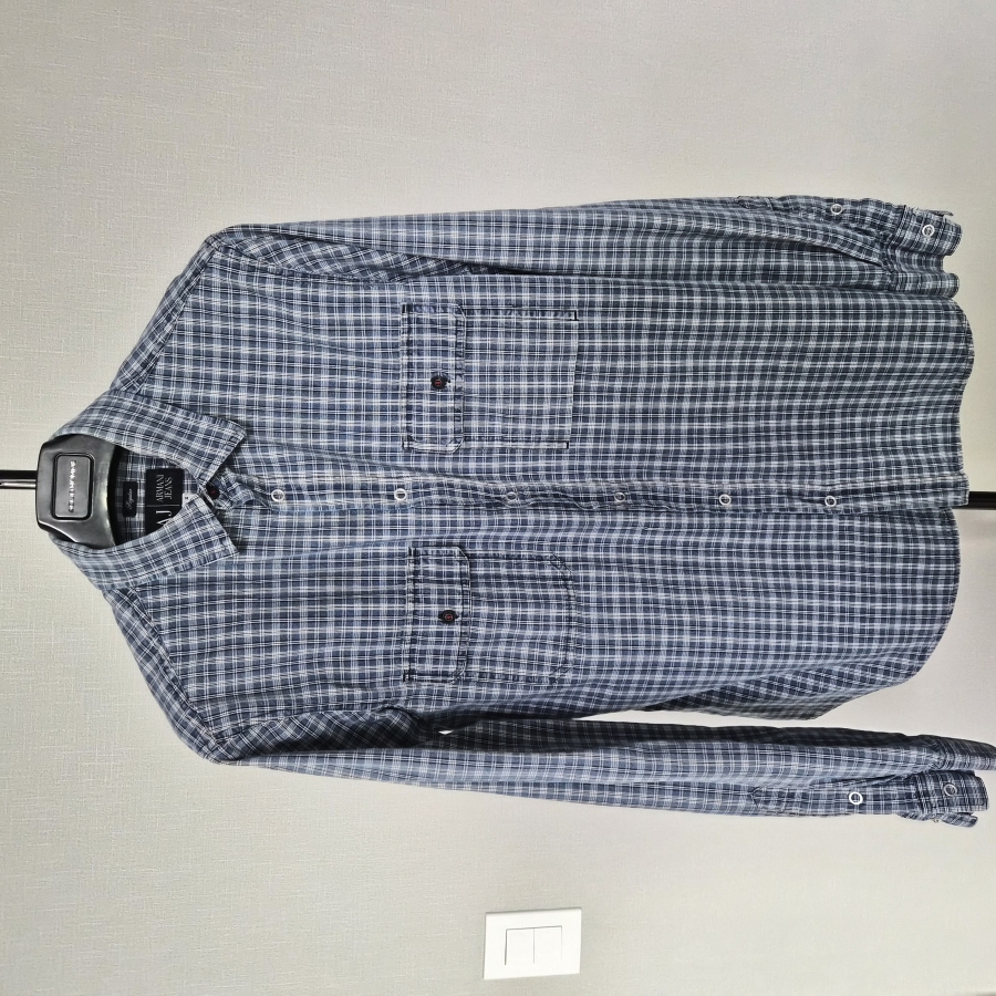 아르마니 진 M 100 체크 셔츠 남방 M-긴팔-671