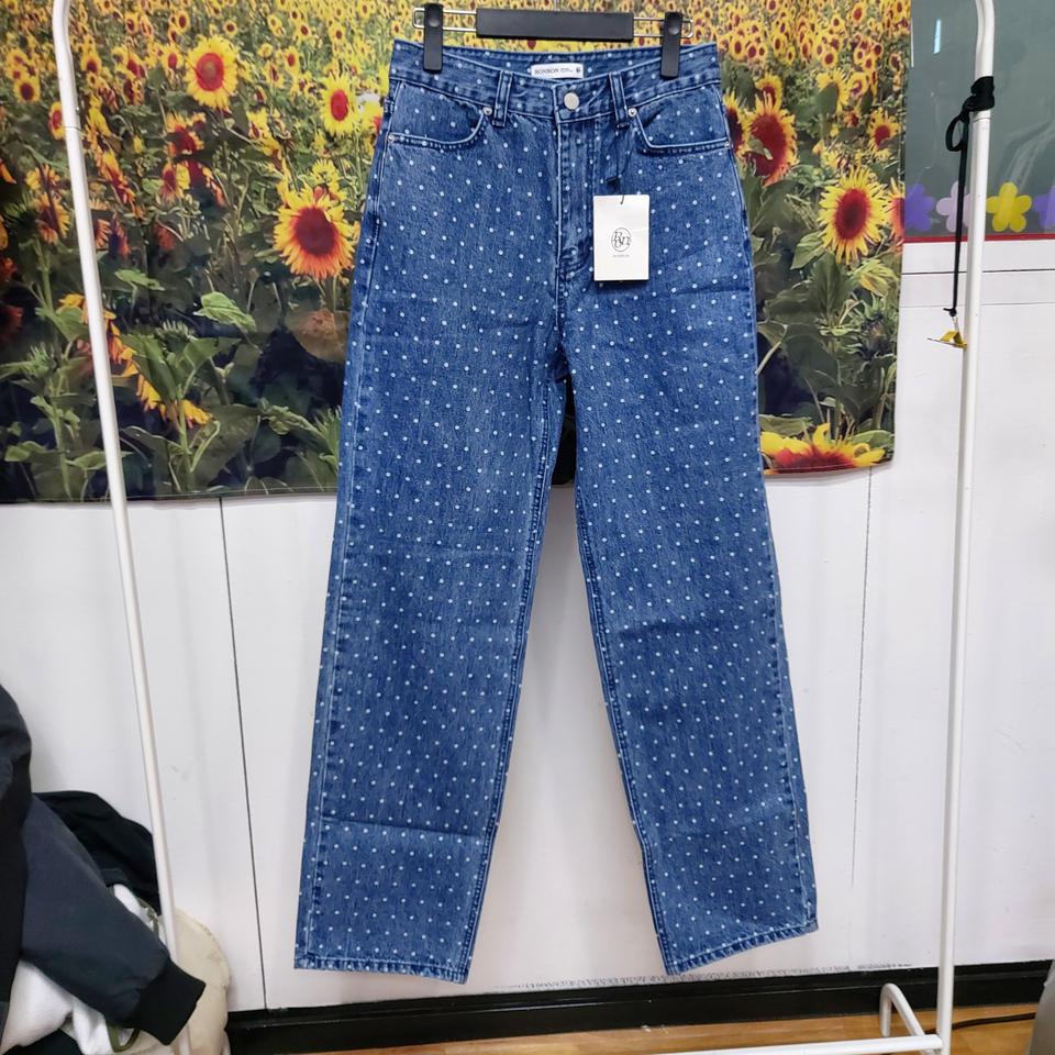 론론 땡땡이 토트패턴 데님팬츠[미사용] 여성M 6c17