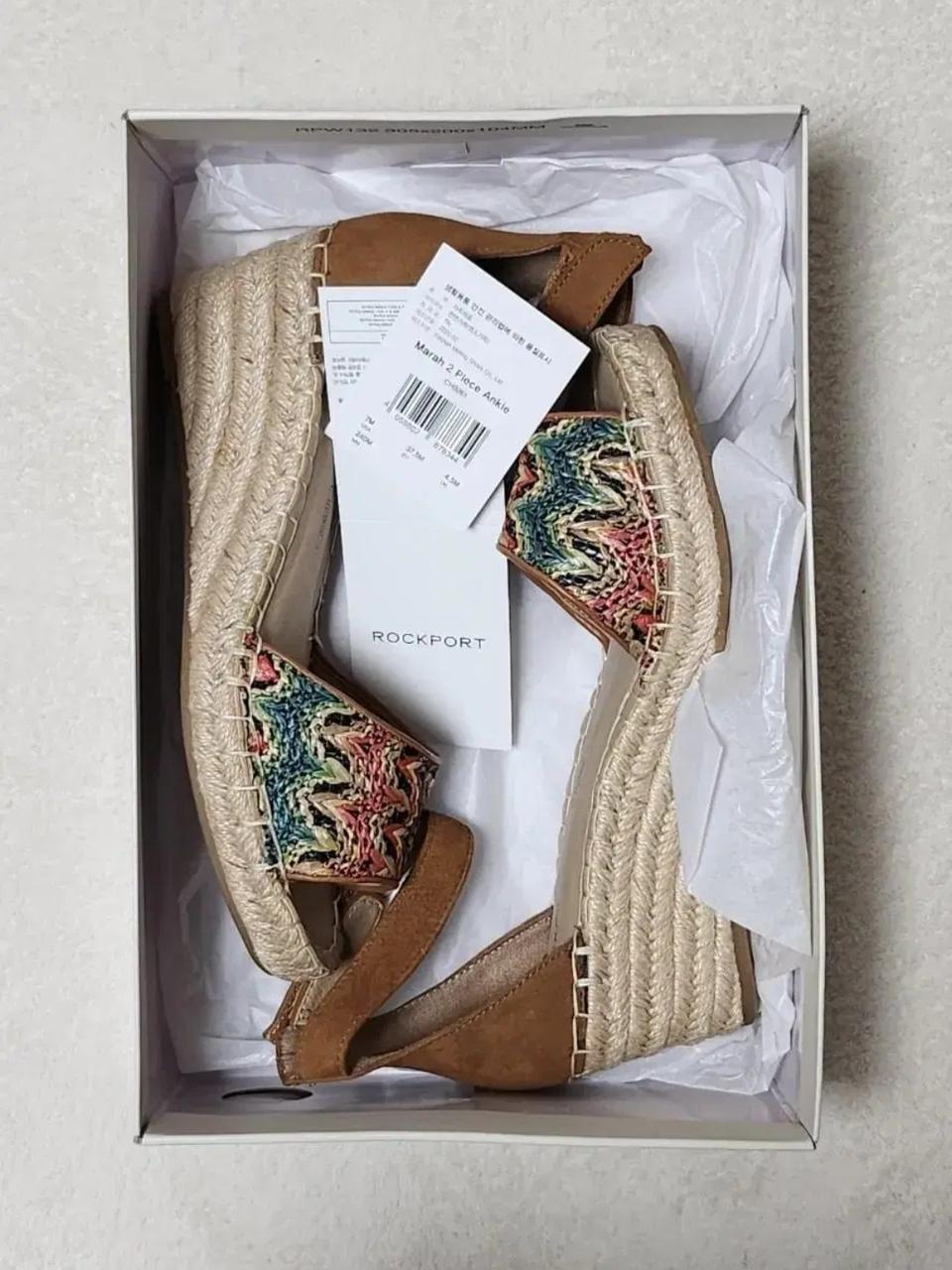 새상품/락포트 에스빠듀 웨지 샌들7