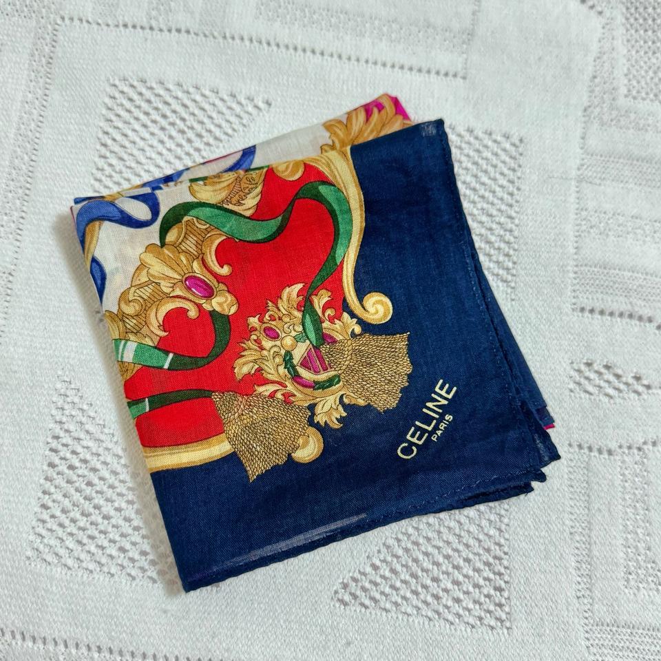 셀린느 네이비/레드 손수건 쁘띠스카프