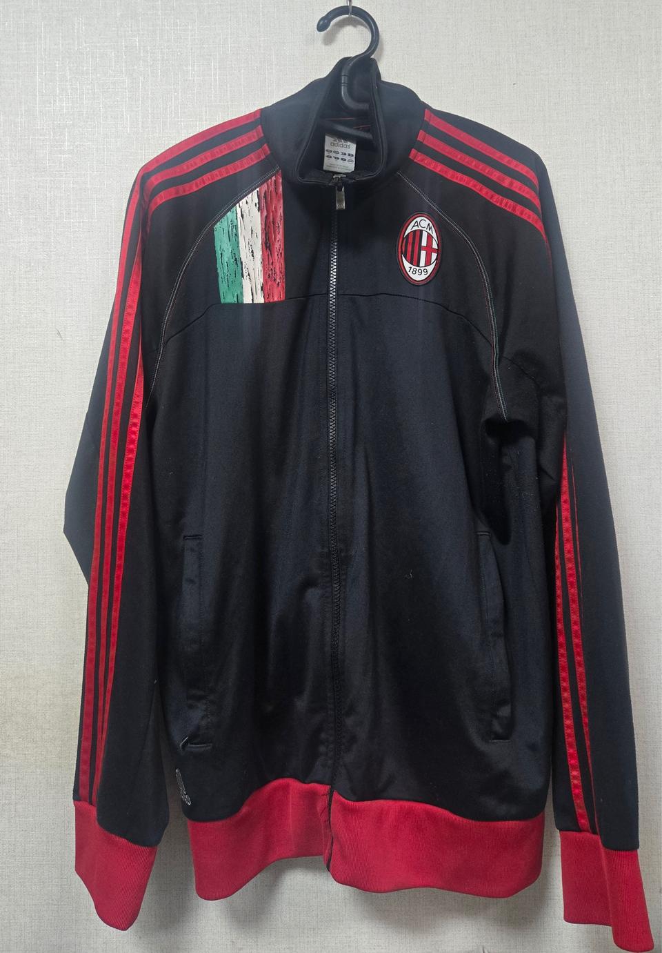 아디다스 AC밀란 져지 검빨 트랙탑 자켓 축구 fc
