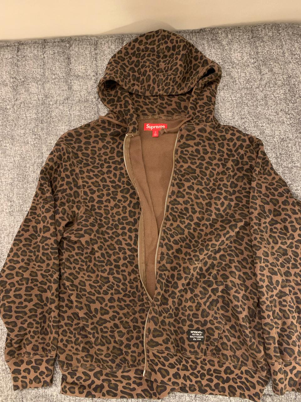슈프림 써멀 레오파드 후드집업 25ss