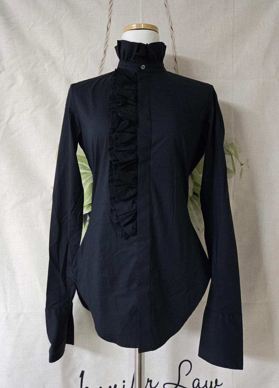 Ralph Lauren 딥네이비 프릴 블라우스