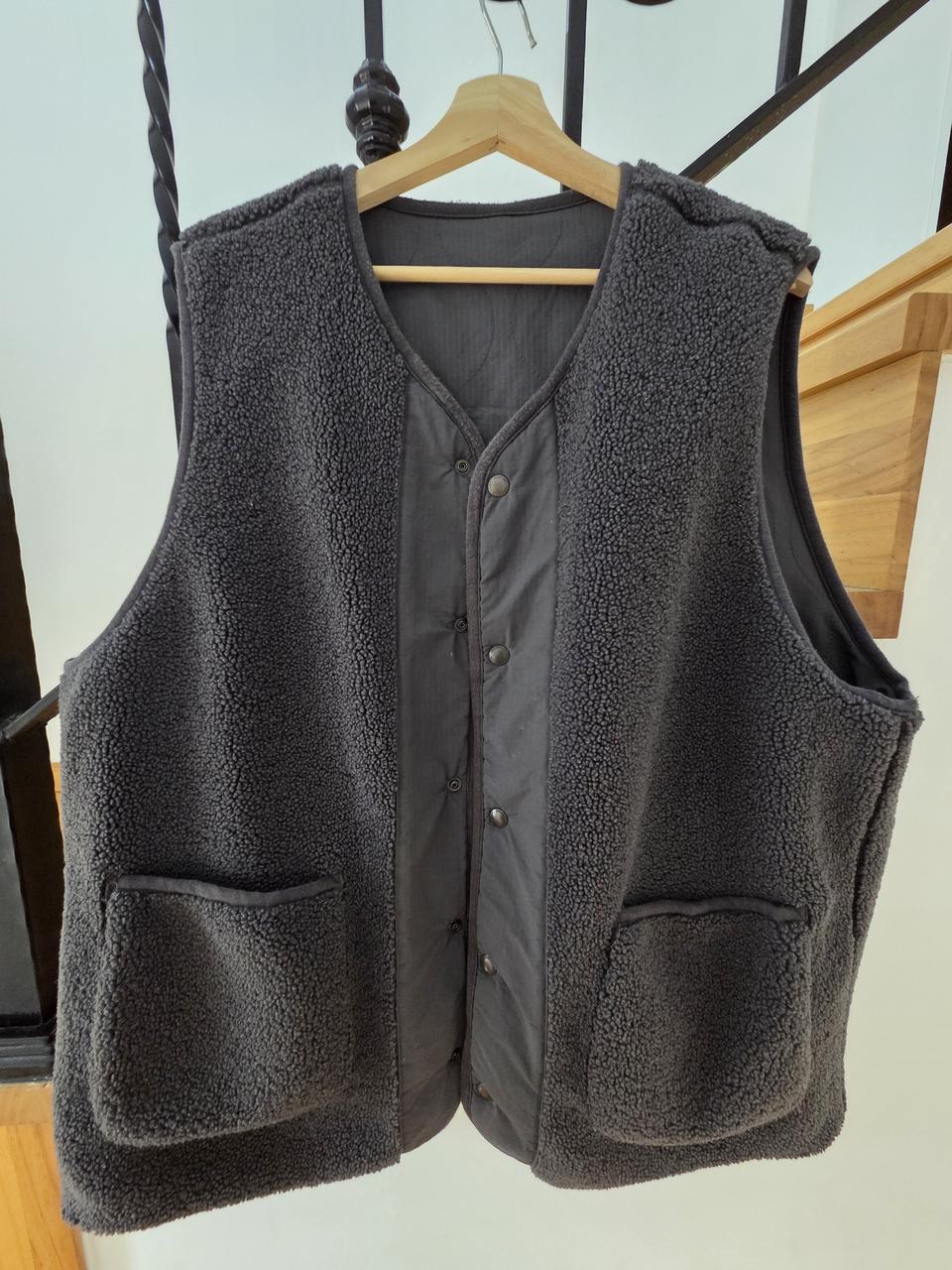 리버시블×회색 퀼팅 양면 패딩 조끼  110 XXL