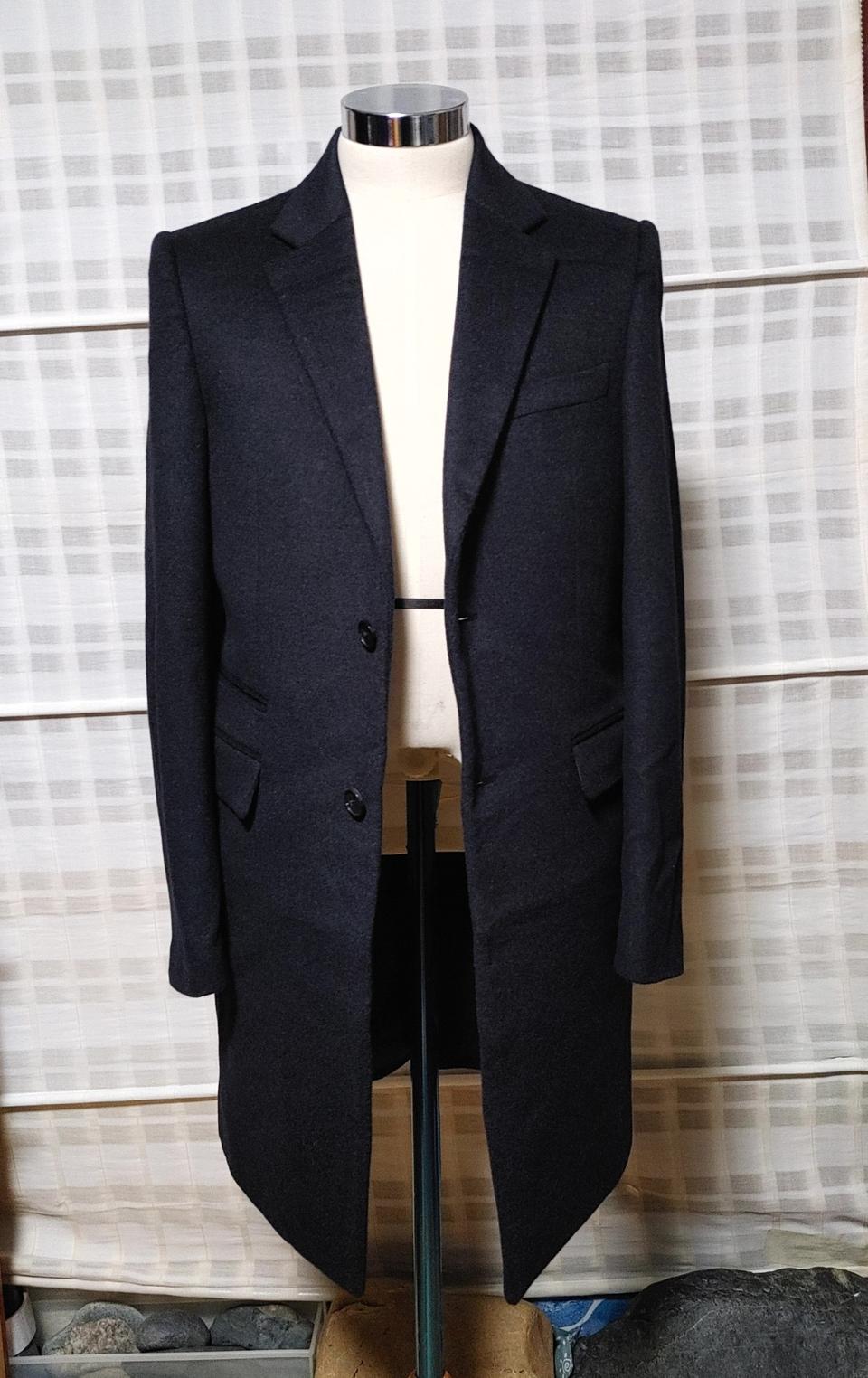 (한섬) 타임 옴므 챠콜 싱글 코트 100 (슬림) / 캐시미어 블렌디드