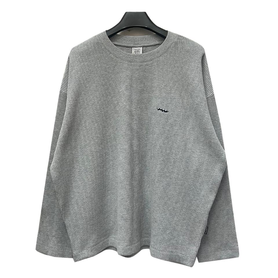 예스아이씨 스탬프 오버핏 와플 긴팔 롱슬리브 L