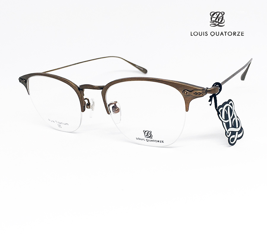 루이까또즈 퓨어티타늄 안경테 클래식 엔틱 골드 반무테 LQ4051 새제품