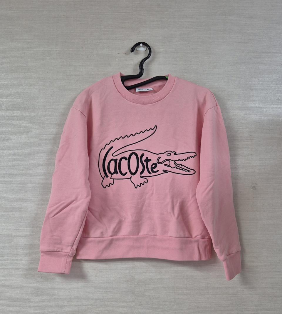 라코스테 핑크 빅 로고 맨투맨