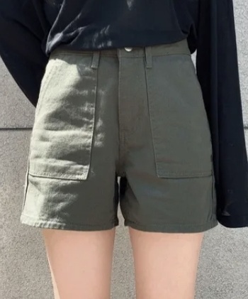 새상품) 카키 포켓 카고st 코튼 숏 팬츠 반바지 S
