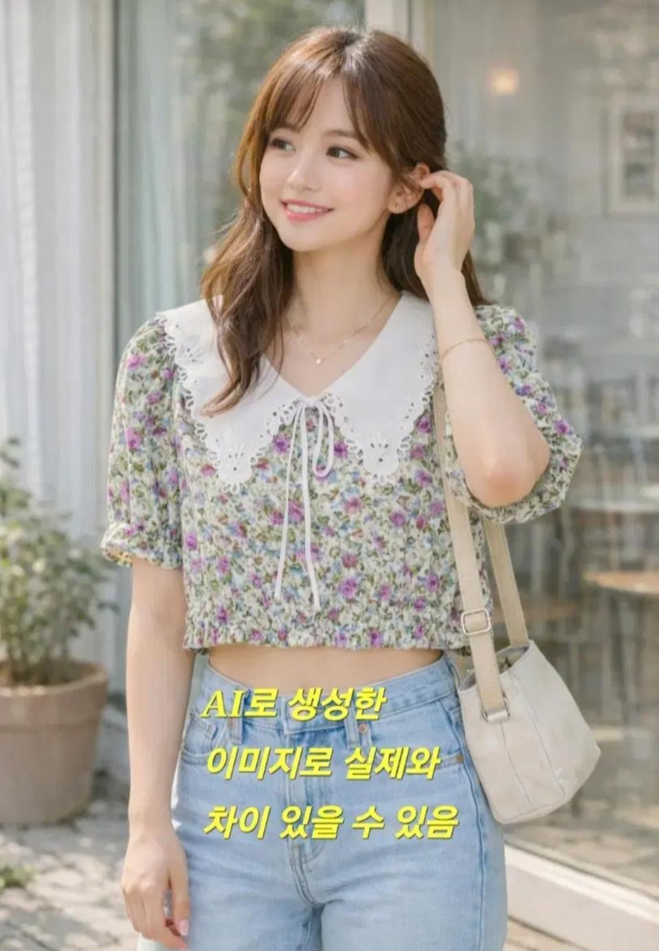 프리~77)새옷수준/JS뉴욕/면100% 크롭 블라우스