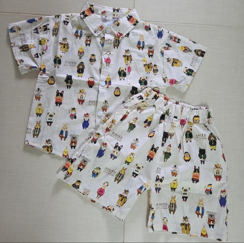 (새상품) 남아 유아 여름남방 상하복세트 120사이즈