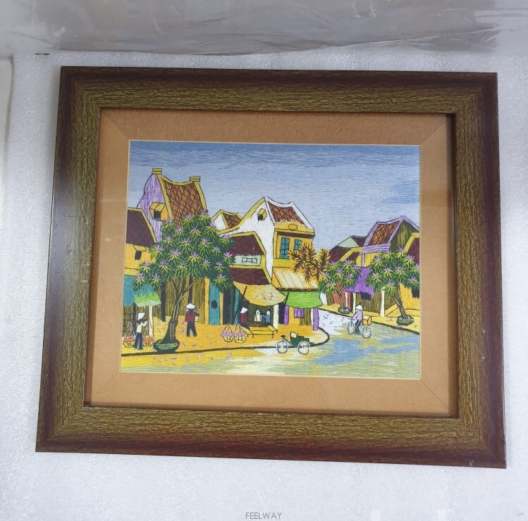 동양엔틱~베트남 하노이 전통 핸드메이드 수공예 자수작품 단한점