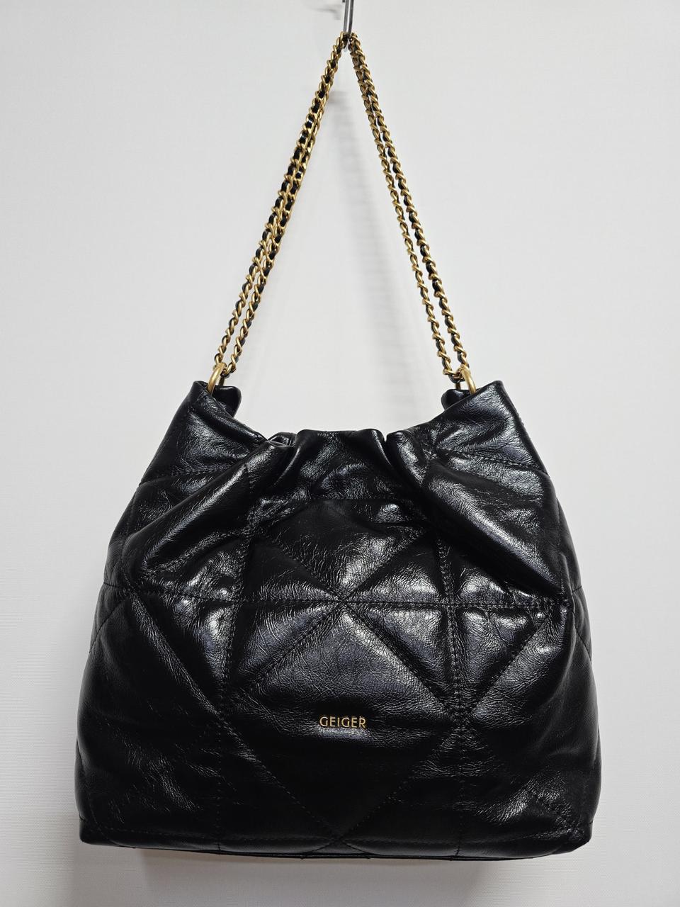 GEIGER 블랙 퀼팅 체인 숄더백