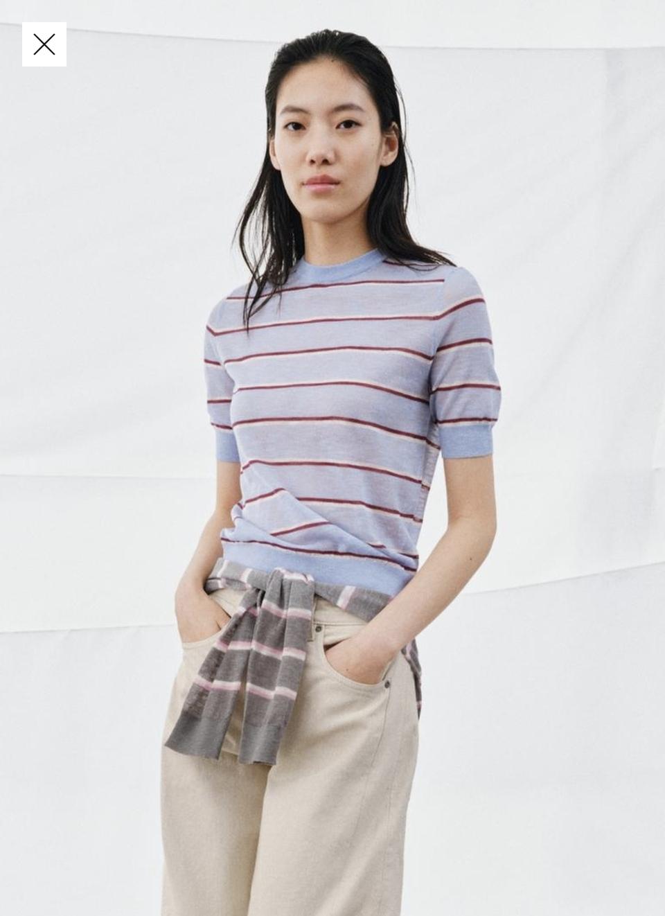 새상품)자라 스트라이프 니트티