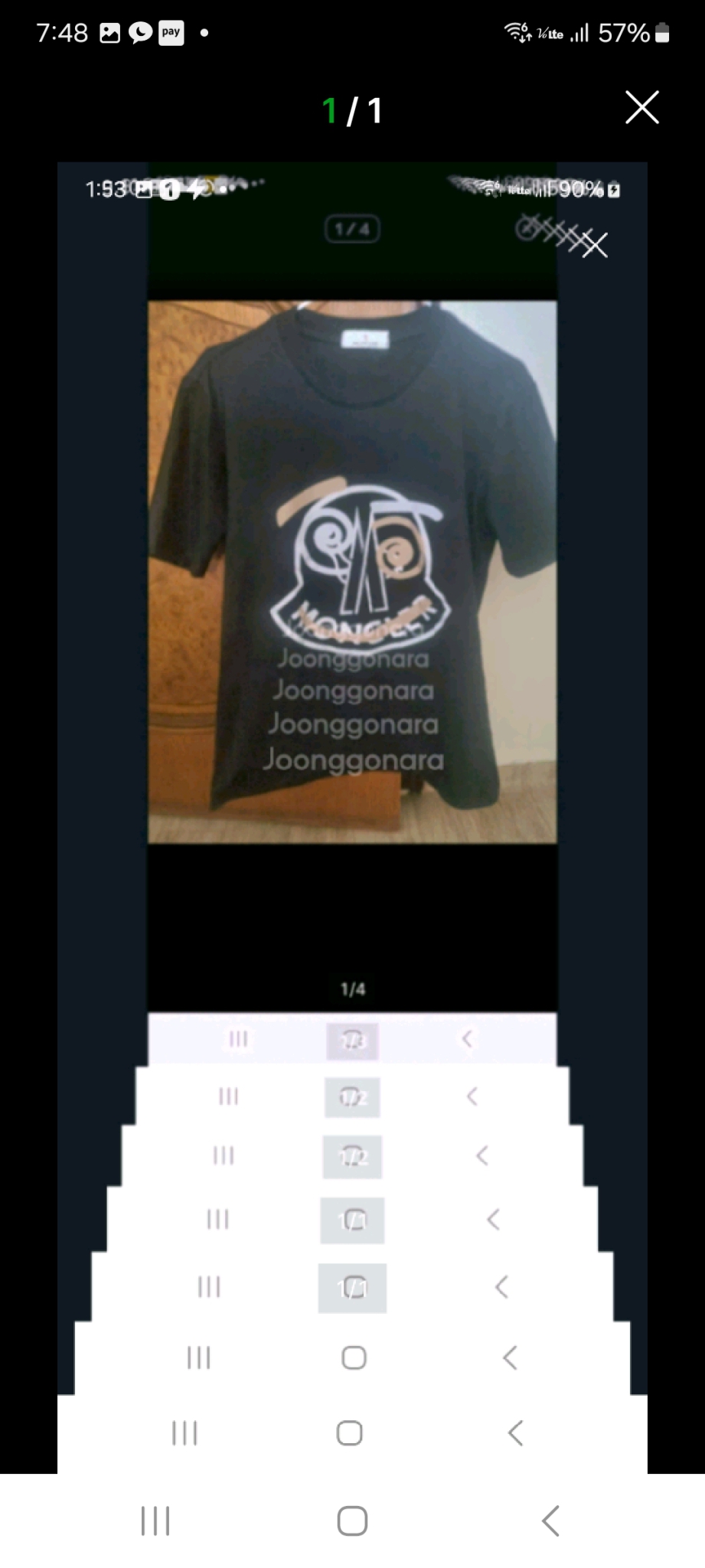 몽클레어 콜라보 반팔티.   S