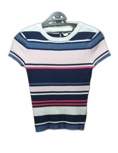 H&M 에이치엔엠 비스코스폴리 줄무늬 골지니트 55