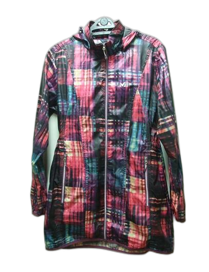 밀레 체크무늬 경량윈드 사파리 후드자켓 95 66