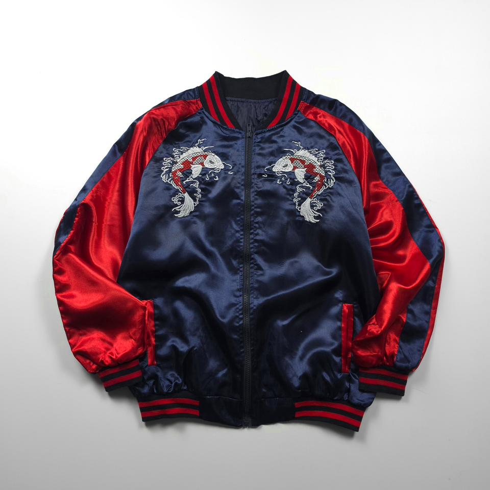 빈티지 잉어 자수 디테일 스카쟌 자켓 (L)