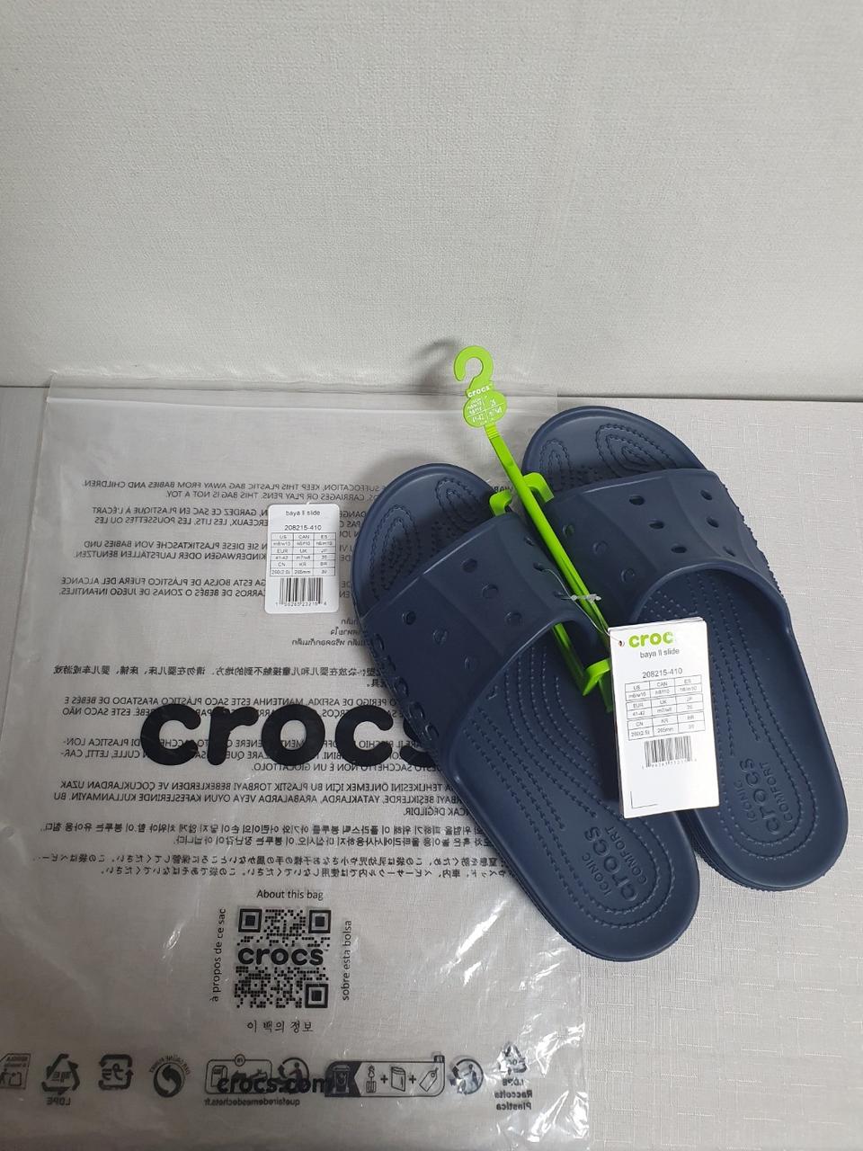 크록스 바야2 슬라이드 네이비 265mm 새상품 슬리퍼