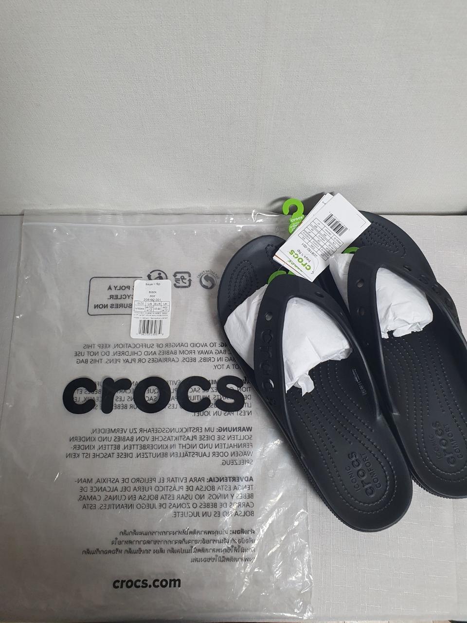 크록스 바야2 플립플랍 블랙 280mm 새상품 쪼리