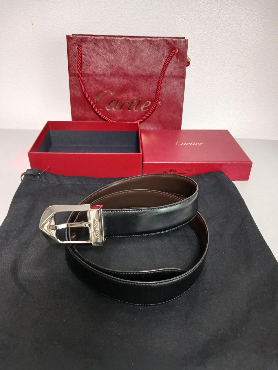 까르띠에 은장 남성 양면 가죽벨트 정품