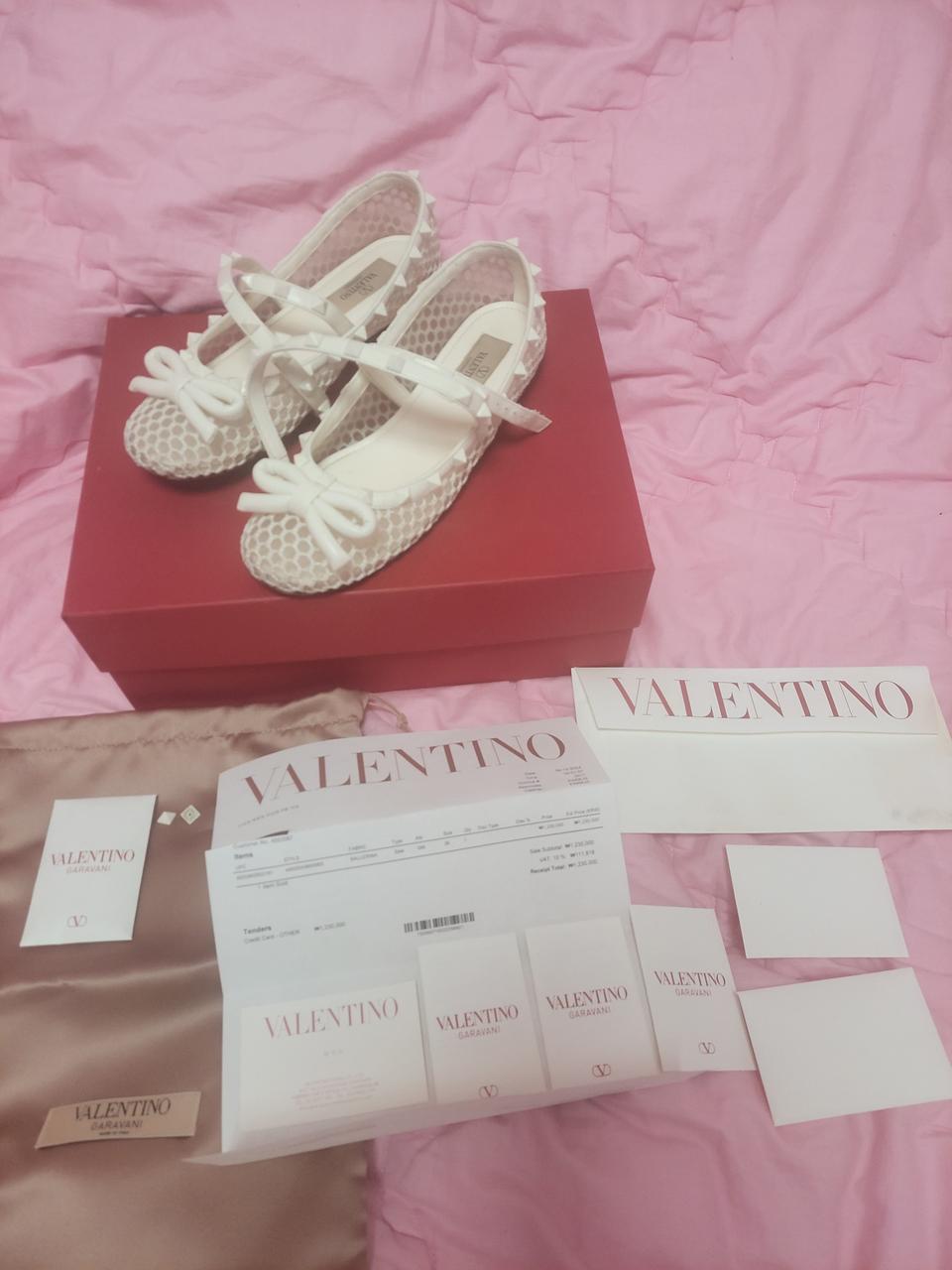 정품)급처5번정도신음!발렌티노 차정원 리본발레리나메리제인플랫슈즈 인보이스