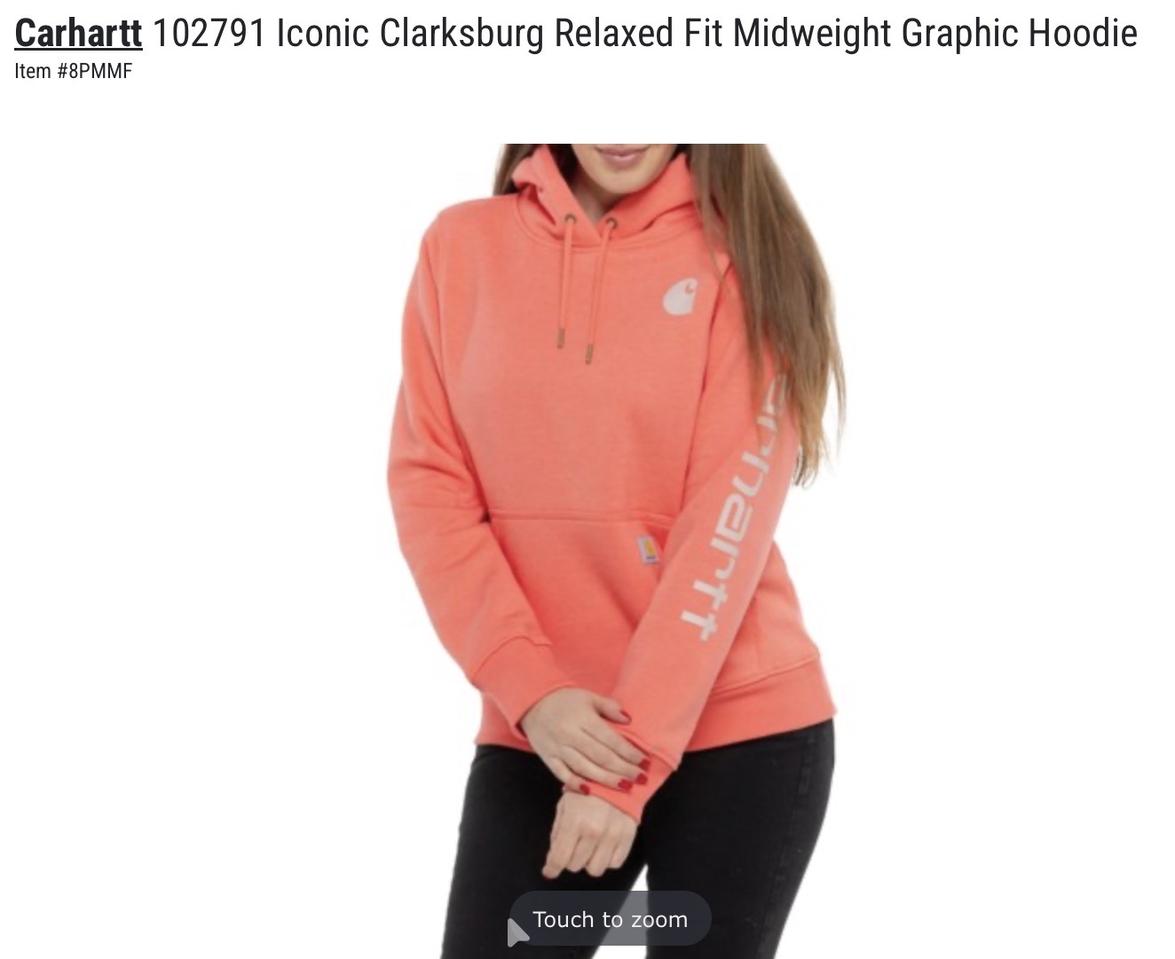 [새상품/S] 칼하트 US 오리지널 클락스버그 미드웨이트 로고 후드