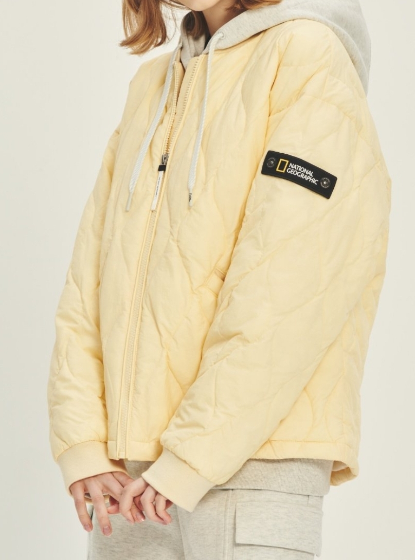 내셔널지오그래픽 경량패딩 옐로우 새옷