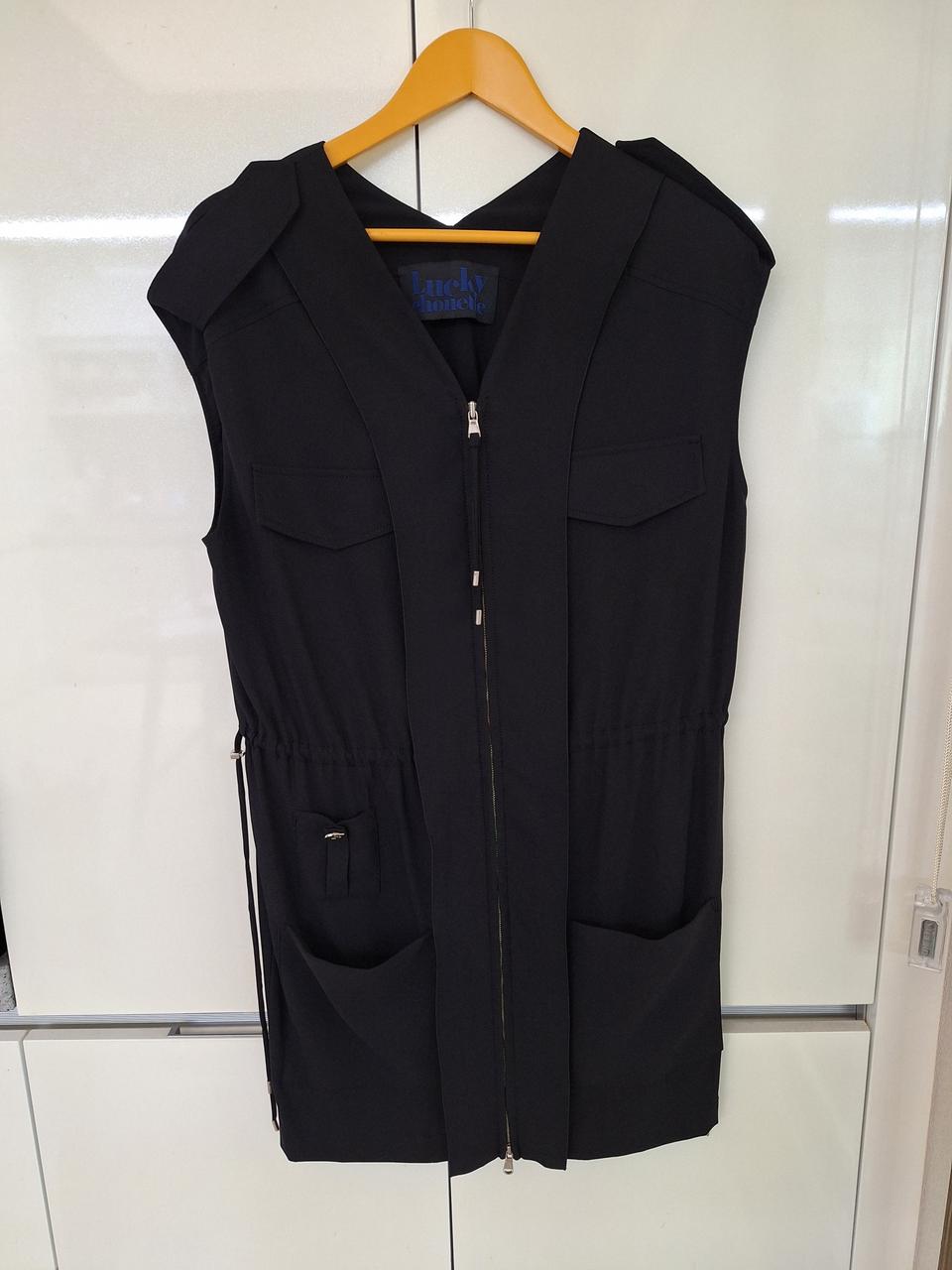 럭키슈에뜨 원피스 겸 베스트 36, 폴리백, 집업, 블랙