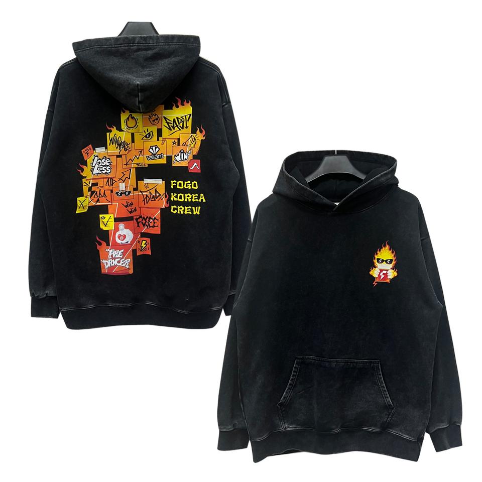 FOGO KOREA CREW 오버핏 피그먼트 후드티 L~XL