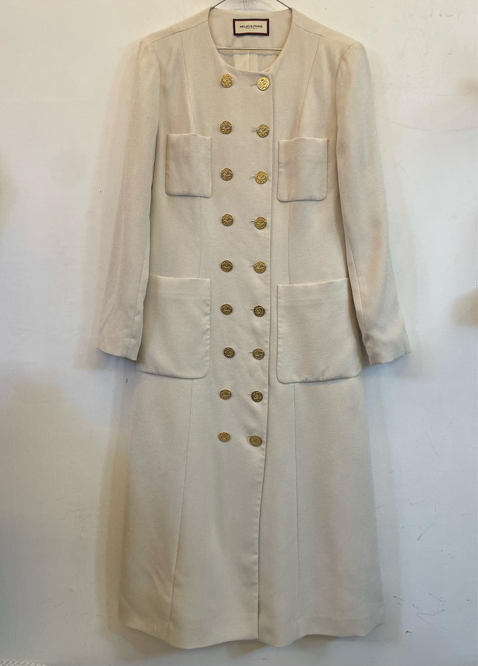 모조에스핀 금장더블버튼 롱원피스66:) 하객룩원피스 정장원피스