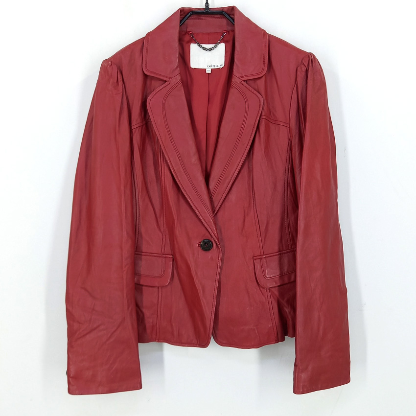 샤트렌 여성 춘추 슬림핏 양가죽자켓 레드 (HU43443)