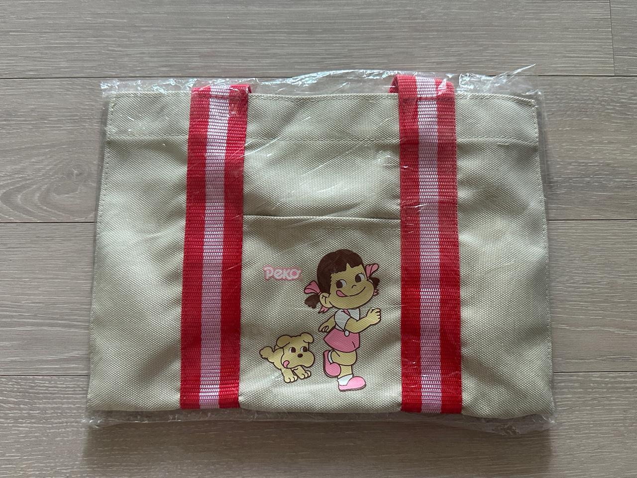 (새상품) 페코짱 미니 토트백 캔버스백