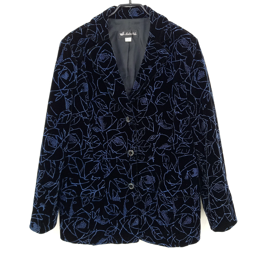 마담포라 여성 춘추 자수패턴 벨벨자켓 블랙106 (HU43446)