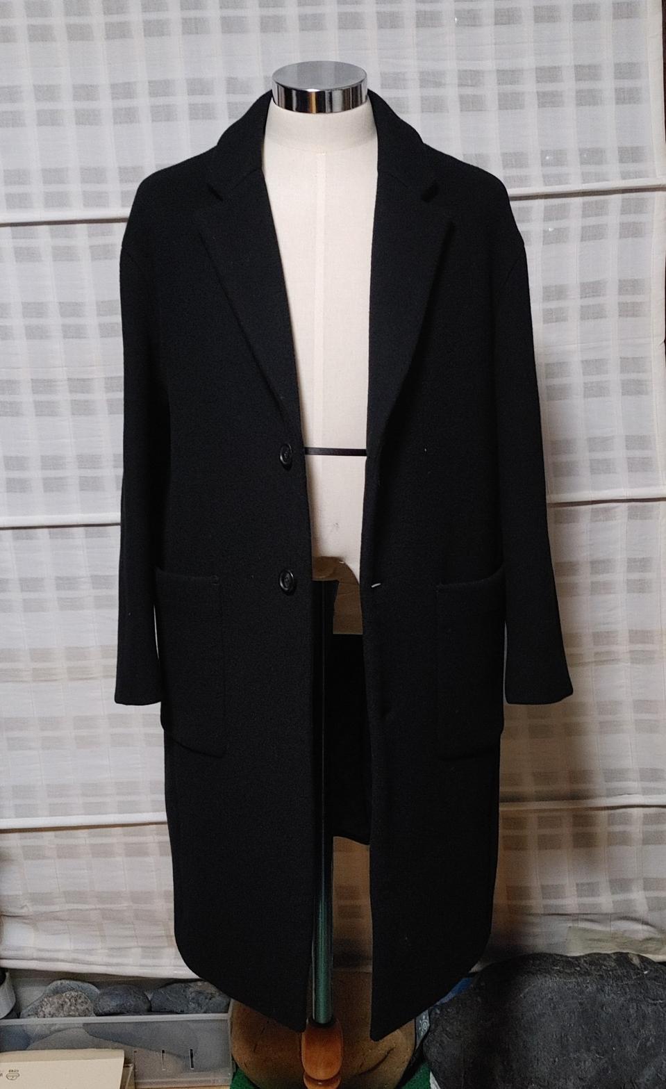 (한섬) 시스템 옴므 블랙 오버핏 코트 95 (100 가능)