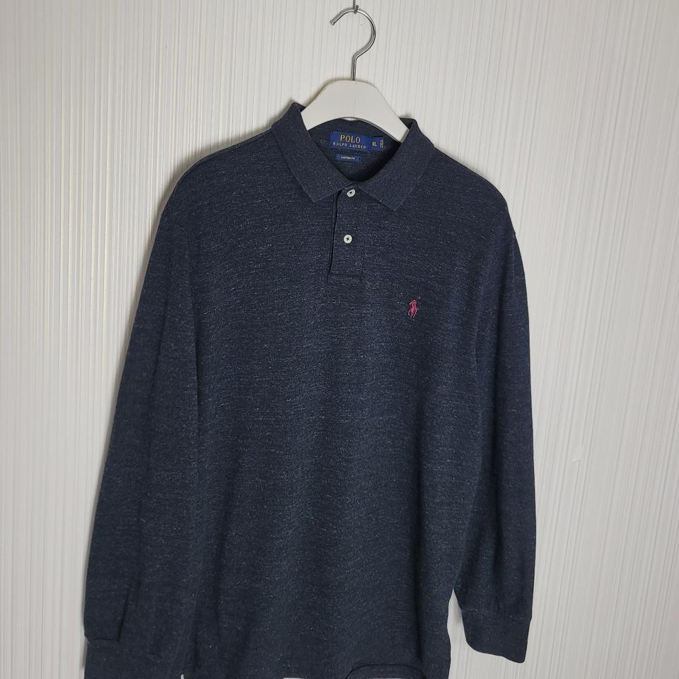 XL 폴로 긴팔 카라티셔츠 차콜보카시 커스텀핏 랄프로렌