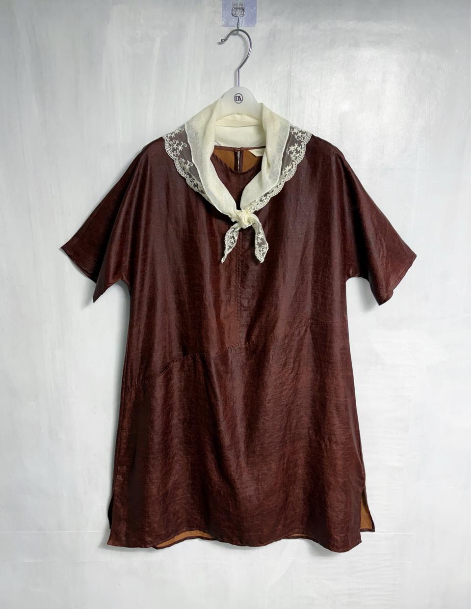 이새(isae) 실크 진흙염색 원피스