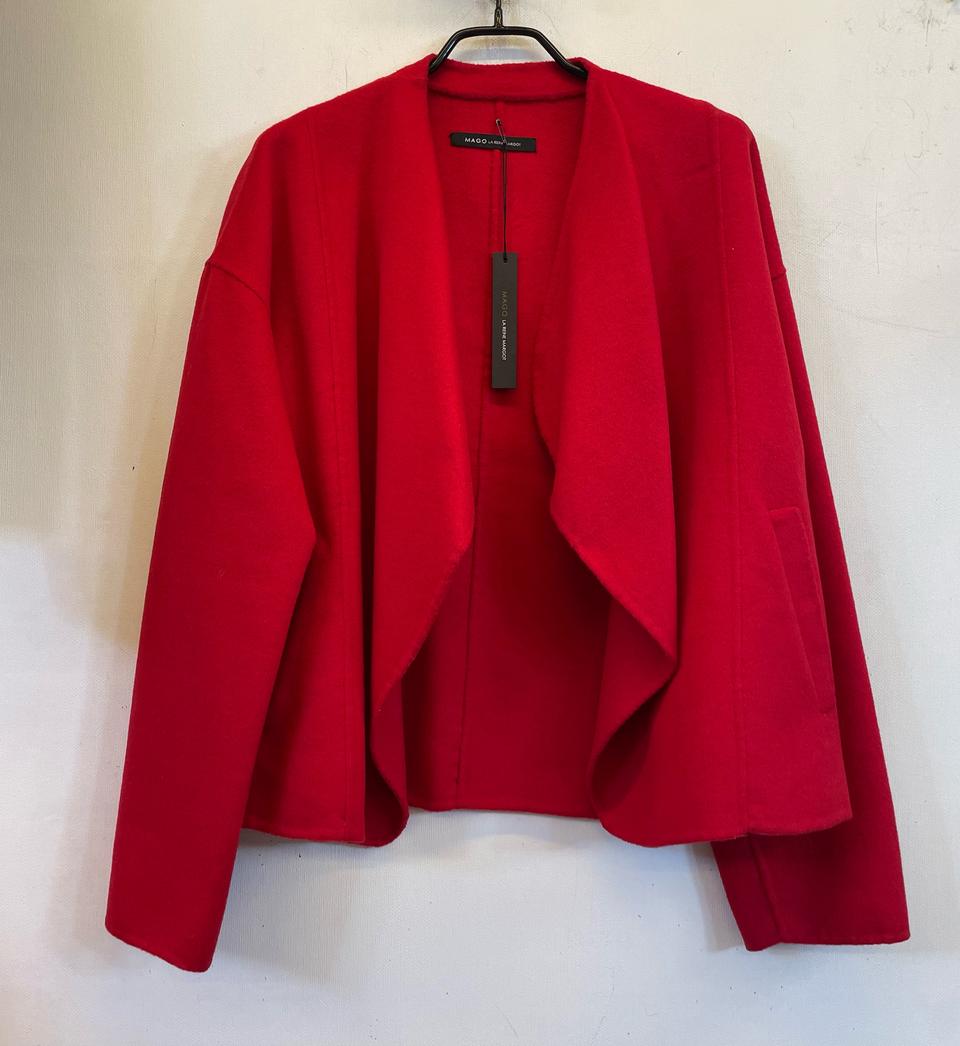 MAGO 마고 여성 울모직숏코트 새상품(정가41.7만) 빨간레드코트하객룩